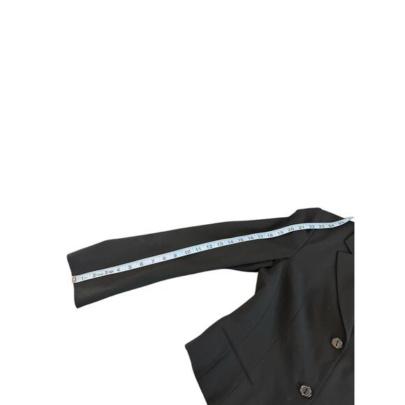 Rene Lezard Blazer XS Black‎ White Tuxedo Office Work Career Dressy Business - Picture 12 of 13